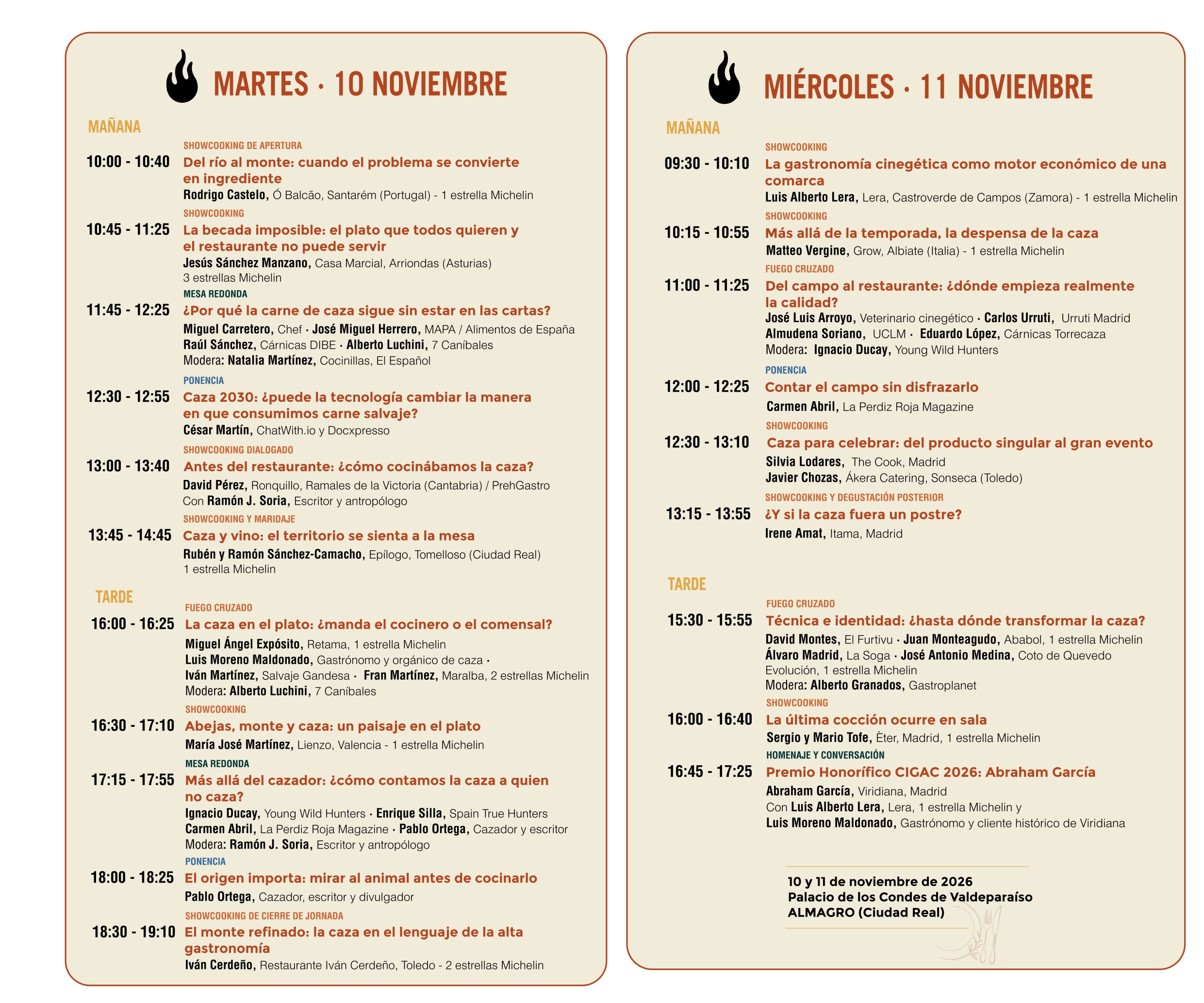 Programa del II Congreso Internacional de Gastronomía Cinegética